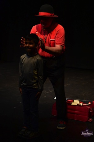 Clown show volunteer. Clown show volunteer.