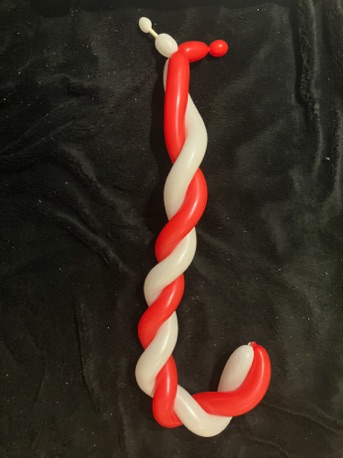 Candi cane balloon scupture Candi cane balloon scupture